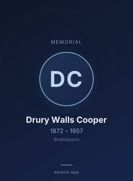 Memorial portrait of Drury Walls Cooper