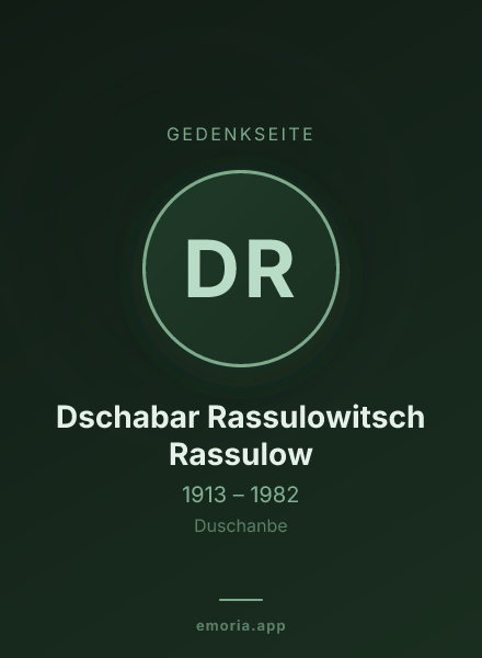 Gedenkportrait von Dschabar Rassulowitsch Rassulow