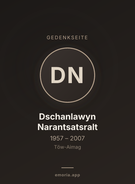 Gedenkportrait von Dschanlawyn Narantsatsralt