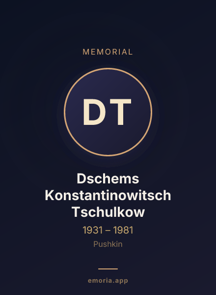 Memorial portrait of Dschems Konstantinowitsch Tschulkow