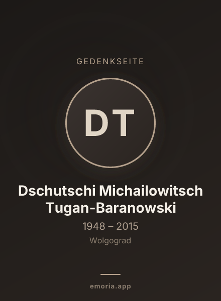 Gedenkportrait von Dschutschi Michailowitsch Tugan-Baranowski