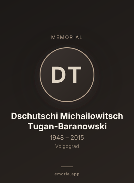 Memorial portrait of Dschutschi Michailowitsch Tugan-Baranowski
