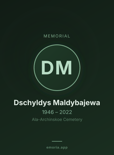 Memorial portrait of Dschyldys Maldybajewa