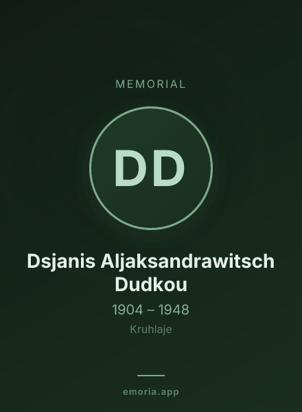 Memorial portrait of Dsjanis Aljaksandrawitsch Dudkou