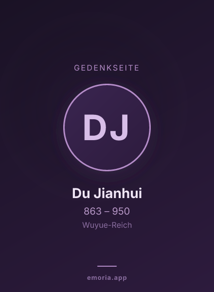 Gedenkportrait von Du Jianhui