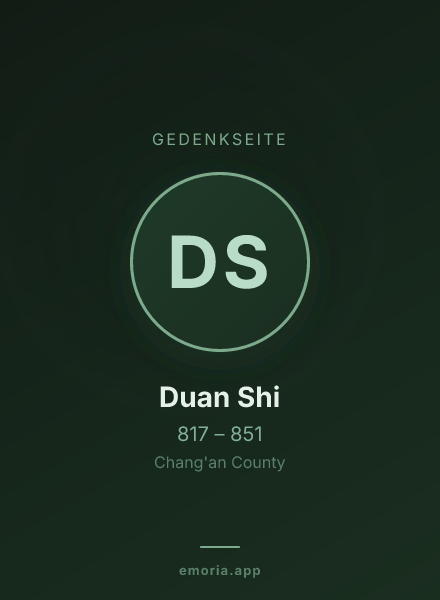 Gedenkportrait von Duan Shi