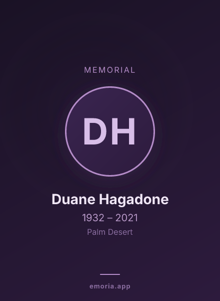 Memorial portrait of Duane Hagadone