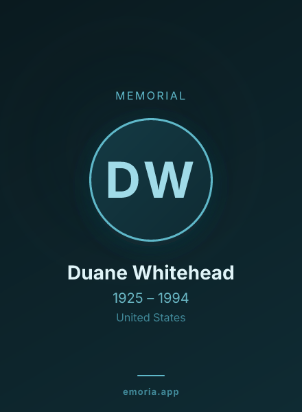 Memorial portrait of Duane Whitehead