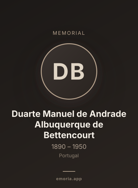 Memorial portrait of Duarte Manuel de Andrade Albuquerque de Bettencourt