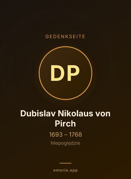 Gedenkportrait von Dubislav Nikolaus von Pirch