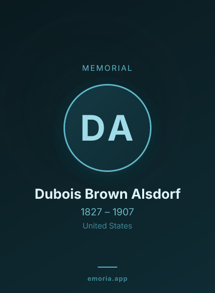 Memorial portrait of Dubois Brown Alsdorf