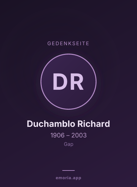 Gedenkportrait von Duchamblo Richard
