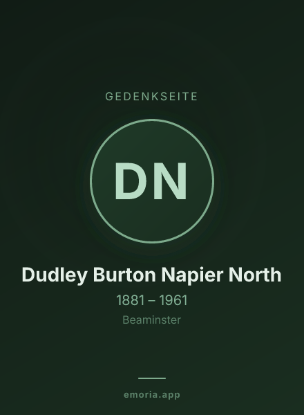 Gedenkportrait von Dudley Burton Napier North
