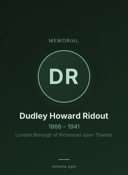 Memorial portrait of Dudley Howard Ridout