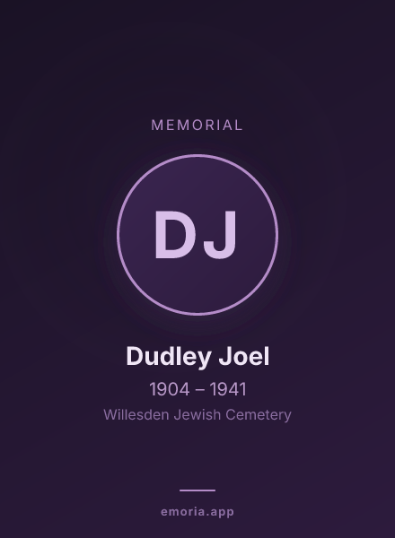 Memorial portrait of Dudley Joel