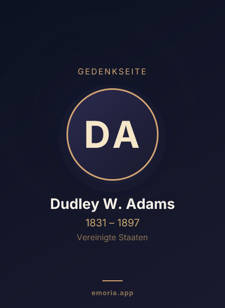 Gedenkportrait von Dudley W. Adams