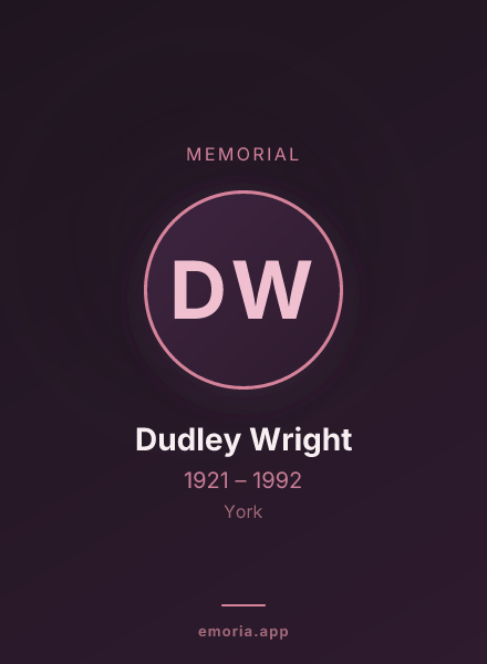 Memorial portrait of Dudley Wright
