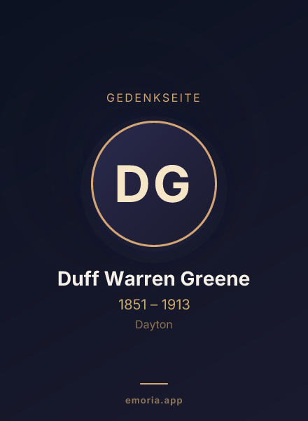 Gedenkportrait von Duff Warren Greene