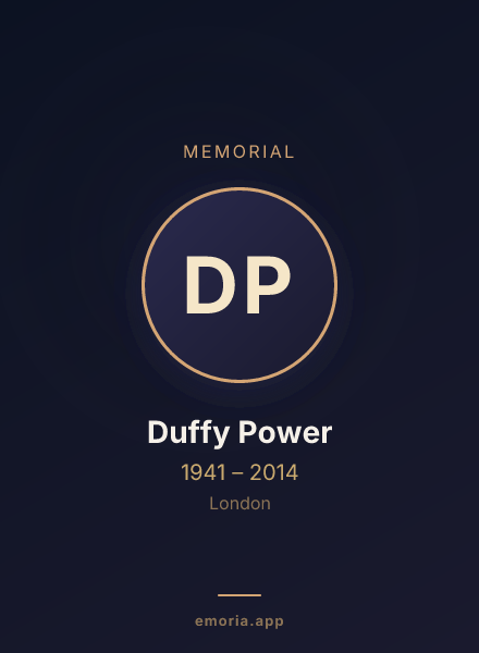 Memorial portrait of Duffy Power