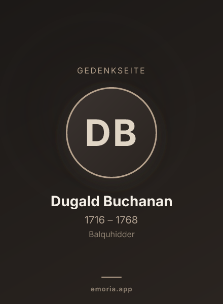 Gedenkportrait von Dugald Buchanan