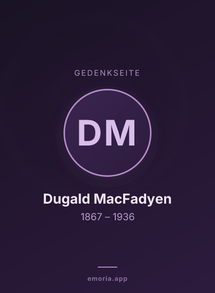 Gedenkportrait von Dugald MacFadyen