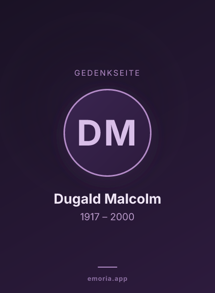 Gedenkportrait von Dugald Malcolm