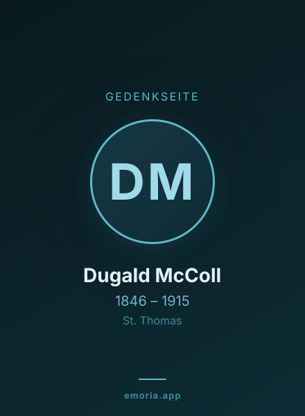Gedenkportrait von Dugald McColl