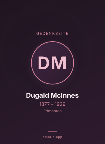 Gedenkportrait von Dugald McInnes