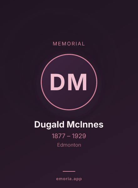 Memorial portrait of Dugald McInnes