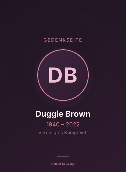 Gedenkportrait von Duggie Brown