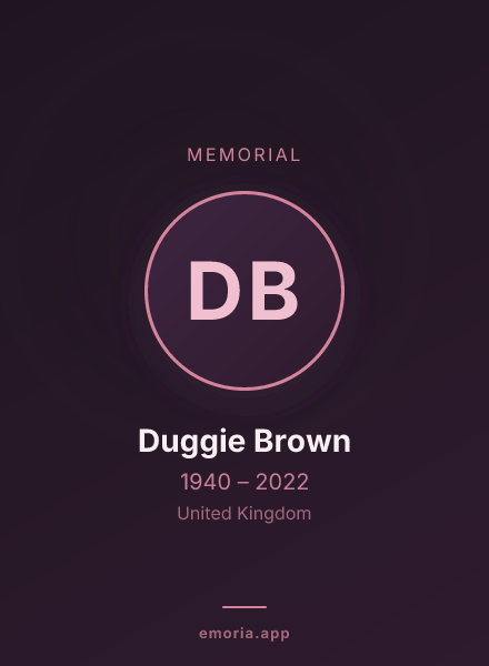 Memorial portrait of Duggie Brown