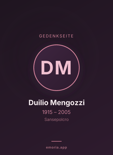 Gedenkportrait von Duilio Mengozzi