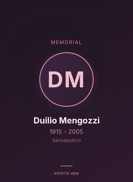 Memorial portrait of Duilio Mengozzi