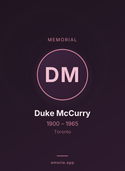 Memorial portrait of Duke McCurry