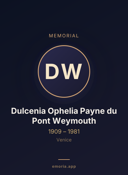Memorial portrait of Dulcenia Ophelia Payne du Pont Weymouth