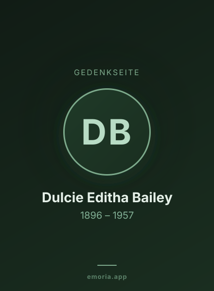 Gedenkportrait von Dulcie Editha Bailey