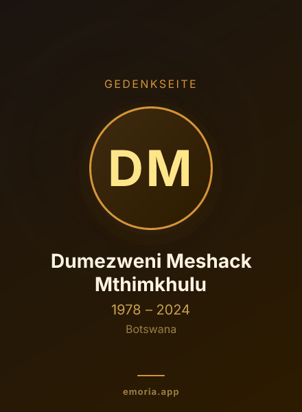 Gedenkportrait von Dumezweni Meshack Mthimkhulu