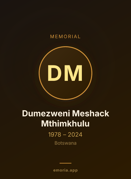 Memorial portrait of Dumezweni Meshack Mthimkhulu