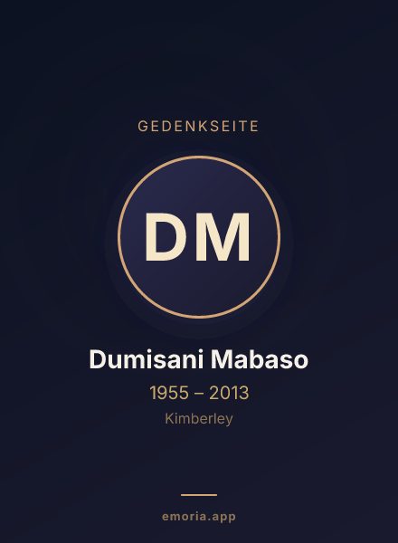 Gedenkportrait von Dumisani Mabaso