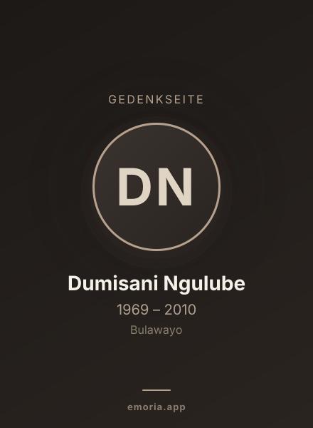 Gedenkportrait von Dumisani Ngulube