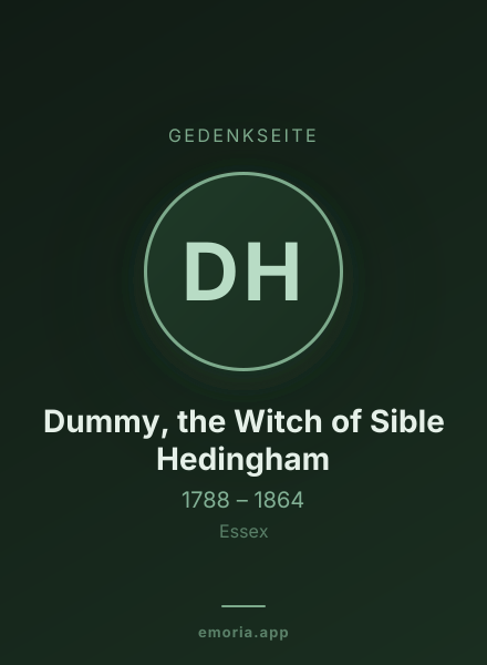 Gedenkportrait von Dummy, the Witch of Sible Hedingham