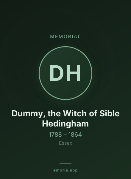 Memorial portrait of Dummy, the Witch of Sible Hedingham