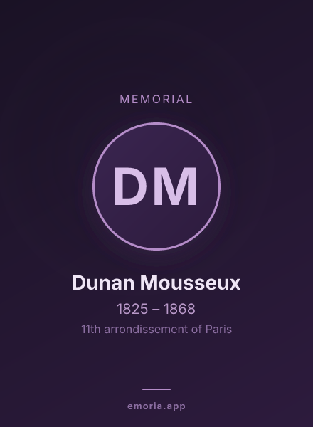 Memorial portrait of Dunan Mousseux
