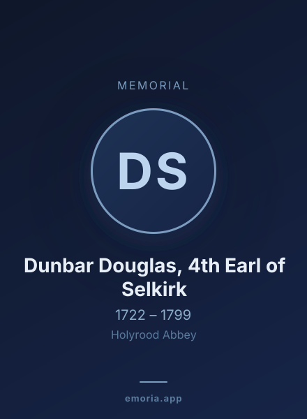 Memorial portrait of Dunbar Douglas, 4th Earl of Selkirk