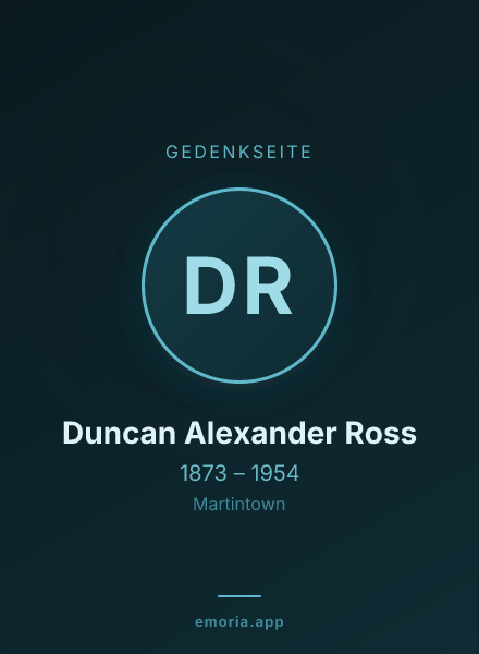 Gedenkportrait von Duncan Alexander Ross