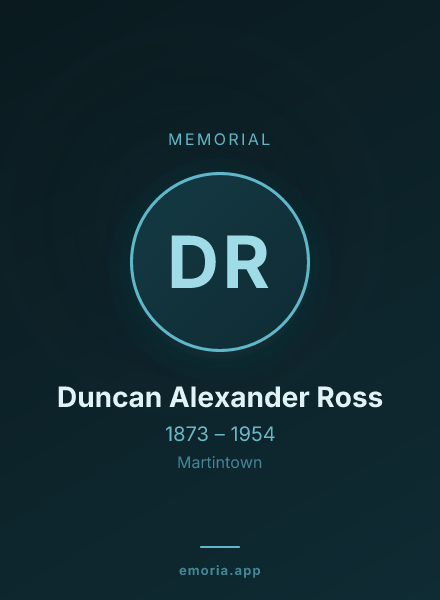 Memorial portrait of Duncan Alexander Ross