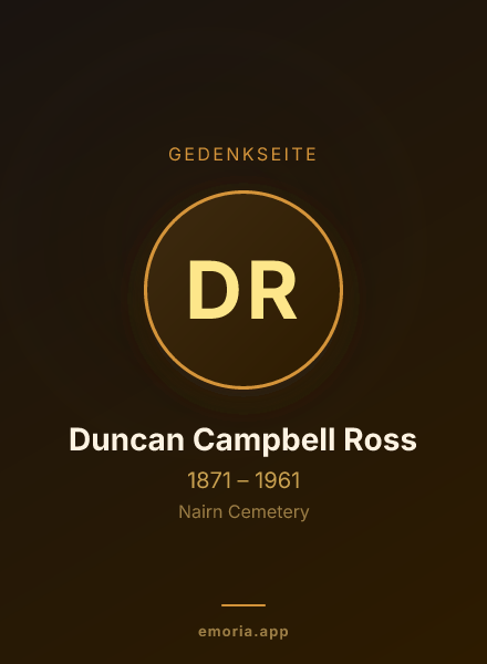 Gedenkportrait von Duncan Campbell Ross