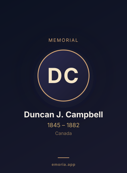 Memorial portrait of Duncan J. Campbell