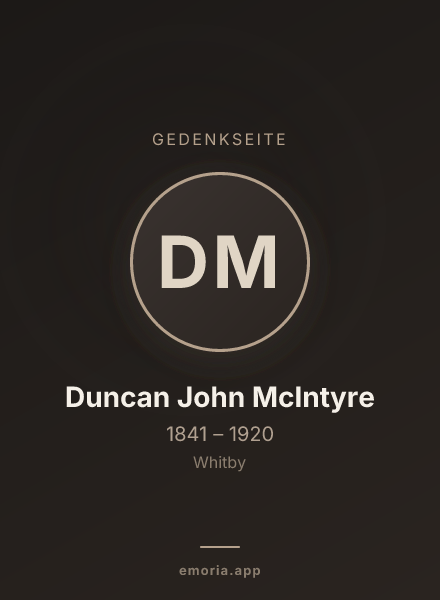 Gedenkportrait von Duncan John McIntyre