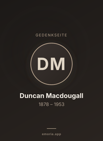 Gedenkportrait von Duncan Macdougall
